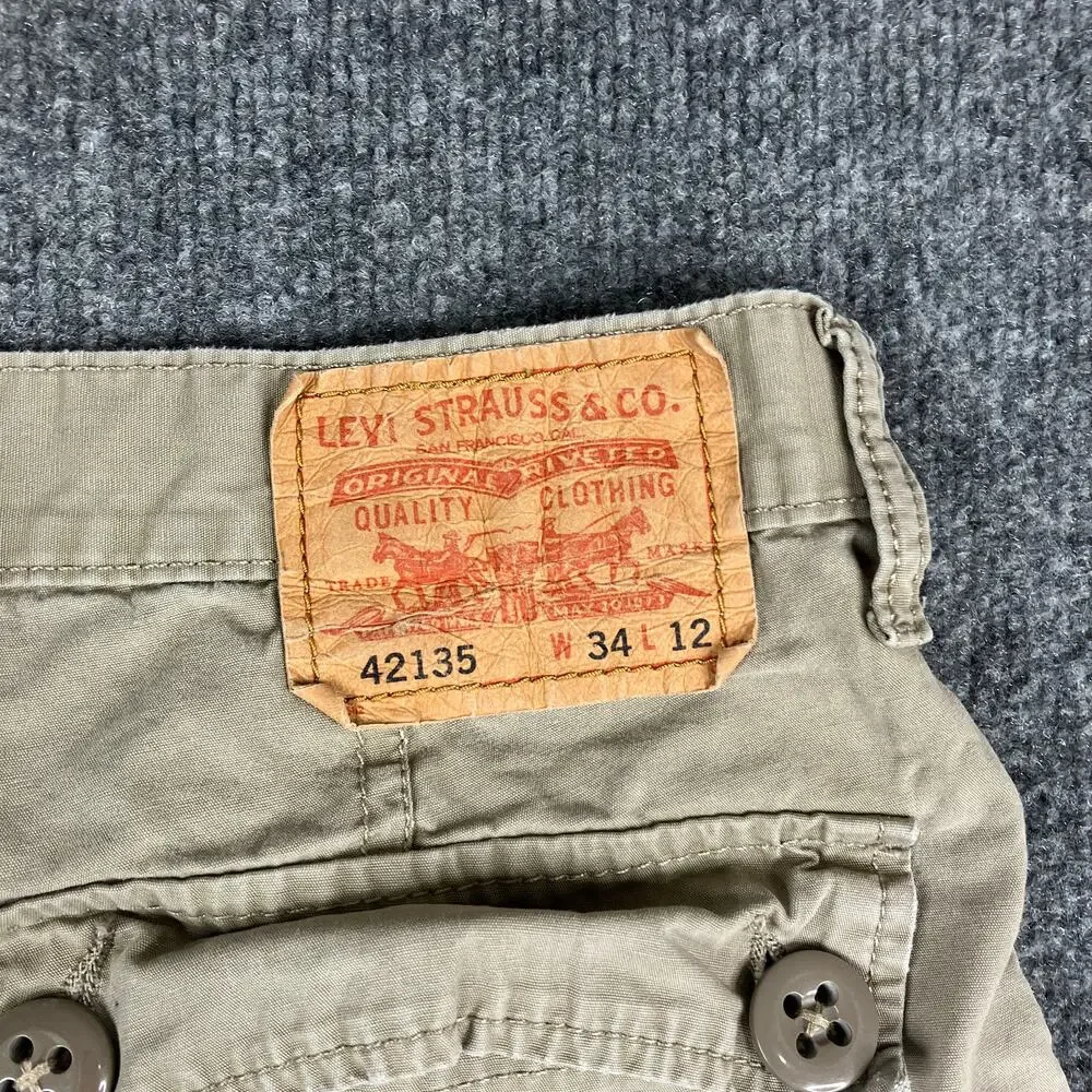 Levi's‎ Cargo Shorts Mens 34 Beige Utility Pockets Outdoor Classic Style 42135